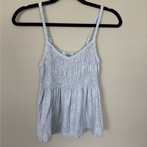 Light Blue Smocked Women's Top